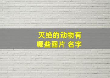 灭绝的动物有哪些图片 名字